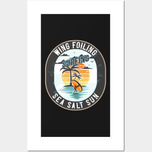 WING FOILING SURFING SEA SALT SUN Posters and Art